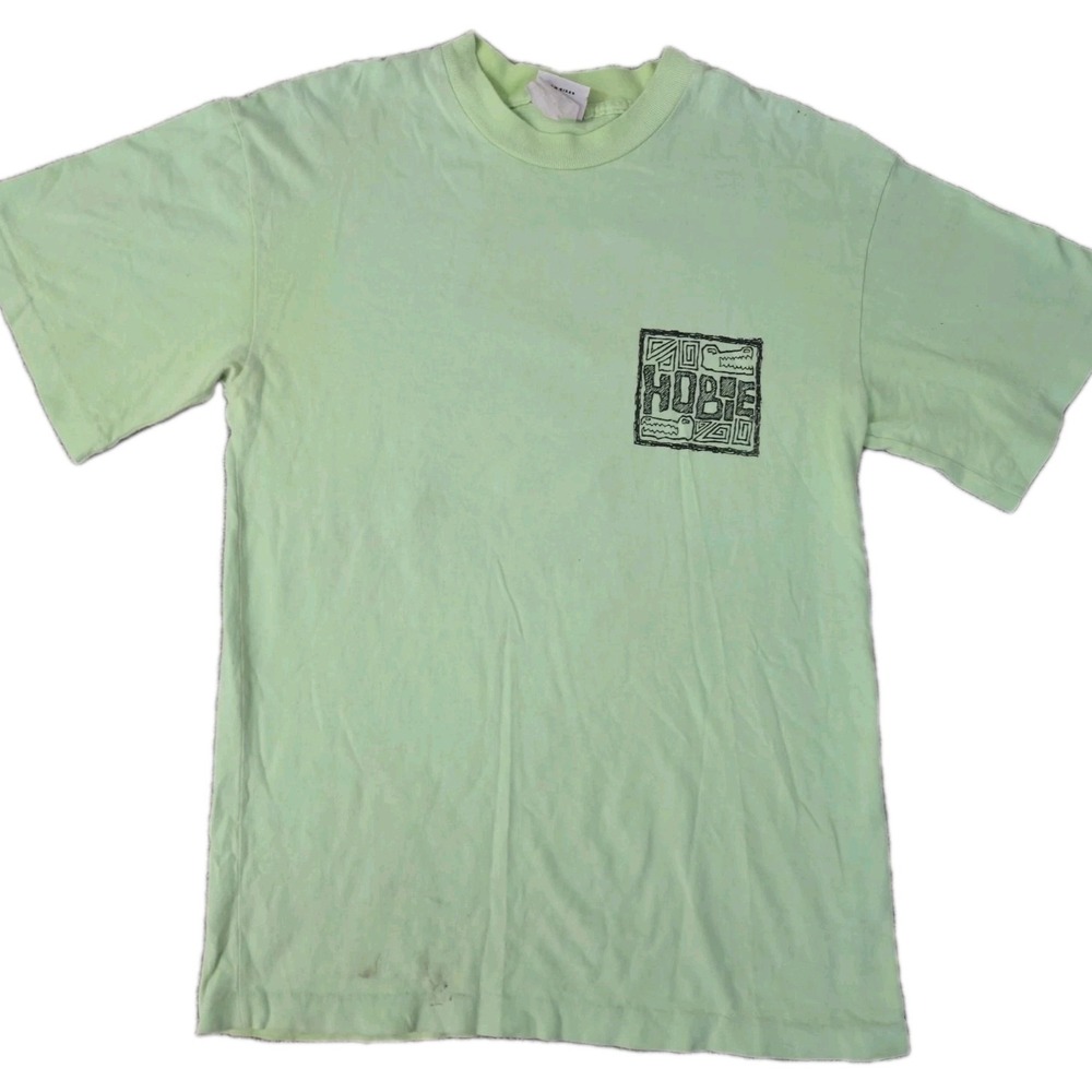 Vintage Hobie Zoo Surf T Shirt Men Green 90s USA Made Size Small Single Stitch